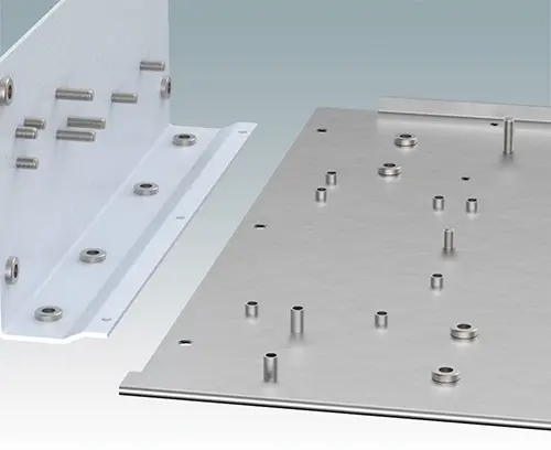 Vaste sélection d'inserts filetés, de goujons, de plots de fixation, de points de mise à la terre, etc.
