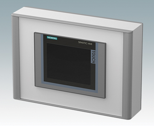 TECHNOMET-CONTROL C325V avec écran tactile Siemens TP700 monté en plaque avant (plaques avant avec découpe pour écran fournies sur commande)